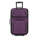 U.S. Traveler Lightweight Rolling 20" Carry On Luggage Softside Suitcase Purple - Brand New