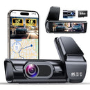 OVAMAN 4K DASH CAM FRONT AND REAR 3.59" IPS SCREEN BUILT-IN GPS 5G WIFI - BLACK - Like New