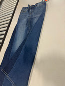 SOFIA BY SOFIA VERGARA MARGOT SEAMED WIDE LEG AVERAGE JEANS SIZE: 6 - DARK WASH - Brand New