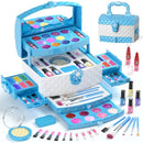 PERRYHOME KIDS MAKEUP SET FOR GIRL 56 PCS WASHABLE COSMETIC PRINCESS - BLUE - Brand New