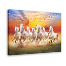 7 Horses Running Painting Vastu with Frame 7 Running Horses 7 Horse Painting - Like New