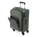 SWISSGEAR ZURICH SOFTSIDE CARRY ON SPINNER SUITCASE: 8-WHEEL - GREEN - Like New