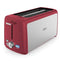 BELLA 4 SLICE TOASTER LONG SLOT REMOVABLE CRUMB TRAY 7 SHADING TA7402-UL - RED - Like New