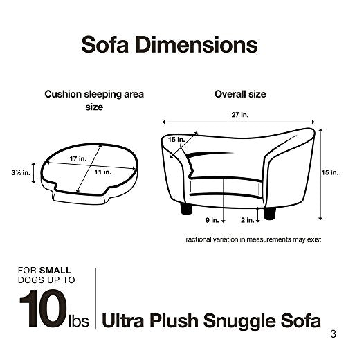 ENCHANTED HOME PET SNUGGLE PET SOFA BED 26.5 BY 16 BY 16-INCH - GRAY - Like New