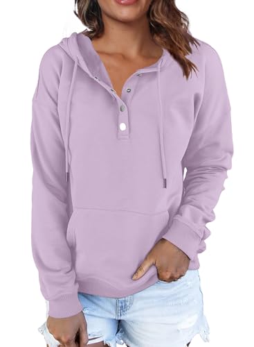 FKEEP WOMEN HOODIES CASUAL BUTTON DOWN SWEATSHIRT DRAWSTRING LONG SLEEVE - S - Brand New