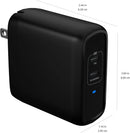 Amazon Basics Two-Port GaN Wall Charger 68W Total (60W, 18W), PD68U-2TGC - Black - Like New