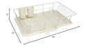 SWEET HOME COLLECTION METAL, PLASIC 3 PIECE DISH DRAINER RACK SET IVORY - Like New