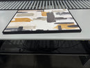 GENERIC CONTEMPORARY ART CANVAS, 36" X 24", BLACK FRAME, GOLD OVER GREYS SET - Like New
