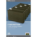 OFFICE DEPOT BOX BOTTOM HANGING FILE FOLDERS, 2IN EXPANSION, LEGAL SIZE - GREEN - Like New