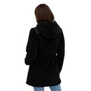REEBOK WOMEN'S LONG DOUBLE SIDED FLEECE ZIP-UP JACKET - SIZE: M - BLACK - Brand New