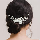 CASDRE FLOWER BRIDE WEDDING HAIR VINE PEARL BRIDAL HEADPIECE - SILVER - Like New