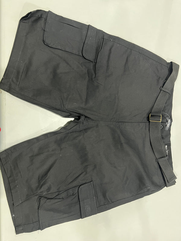 BLU ROCK MENS BELTED 4-WAY FLEXIBLE STRETCH CARGO SHORTS - SIZE: 42 - BLACK - Brand New