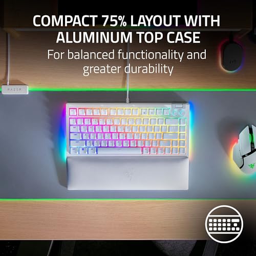 RAZER BLACKWIDOW V4 75% MECHANICAL GAMING KEYBOARD US ENGLISH WHITE - Like New