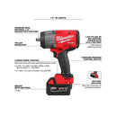 MILWAUKEE M18 FUEL 1/2 HIGH TORQUE IMPACT WRENCH 2967-21B - RED - Like New