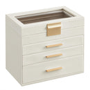 SONGMICS JEWELRY BOX WITH GLASS LID, 4-LAYER JEWELRY ORGANIZER, - Scratch & Dent