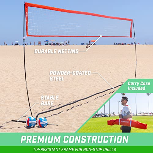 GOSPORTS FREESTANDING VOLLEYBALL TRAINING NET - 20 FT - BLACK/RED - Like New