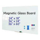DEVELOP Frameless Magnetic Glass Whiteboard, 24 x 18 x 4mm - White - Brand New