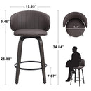 FERFALDER MODERN BAR STOOLS SET OF 2 MID CENTURY BENTWOOD Barstools Brown Brown - Like New