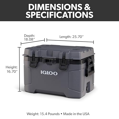IGLOO TRAILMATE COOLERS INSULATED HARD SHELL ICE CHEST 50QT CARBONITE - BLACK - Like New