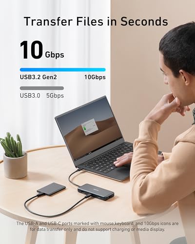 ANKER 555 USB-C HUB 8-IN-1 85W POWER DELIVERY 4K 60HZ HDMI PORT A8686 - GRAY - Brand New