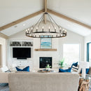 Sdorens Black Wagon Wheel Chandelier Farmhouse 24 Light 53 Inch B0CLNLTVLG NEW - Brand New