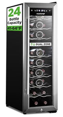 NUTRICHEF 24 BOTTLE WINE FRIDGE - DUAL ZONE WINE CHILLER WINE COOLER 捕鱼机 - Like New