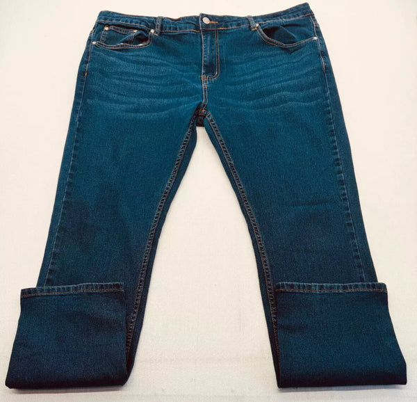 BLU ROCK FLEX STRETCH SLIM STRAIGHT JEANS - SIZE: MEN 40/32 - DARK WASH - Brand New