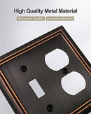 ZILLSEA 1 TOGGLE/1 DUPLEX SWITCH PLATES, 2 PACK, 2-GANG, A033P22 - BRONZE - Brand New