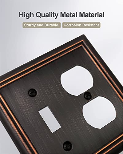 ZILLSEA 1 TOGGLE/1 DUPLEX SWITCH PLATES, 2 PACK, 2-GANG, A033P22 - BRONZE - Brand New