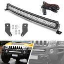 DaSen 32" 180W Curved LED Light Bar Front Lower Bumper H3 2006-2010, Black - Brand New