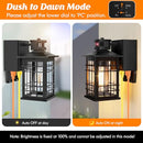 KONDRAS MOTION SENSOR PORCH LIGHT WITH GFCI OUTLETS 11.4'' DUSK TO DAWN - BLACK - Like New