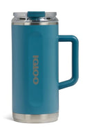 IGLOO 36 OZ TUMBLER WITH HANDLE, REUSABLE TRAVEL MUG, 00071410 - MODERN BLUE - Brand New