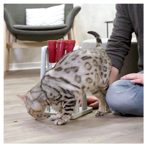 TRIXIE CAT ACTIVITY TURN AROUND STRATEGY GAME, SLOW FEEDER, 4591 - PINK/WHITE - Like New
