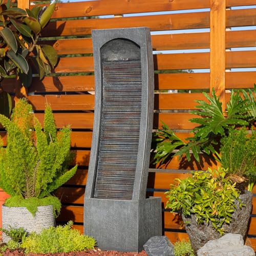 FORFAR MODERN INDOOR WATER FOUNTAIN CURVED FAUX - GARY - Like New