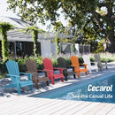 CECAROL OVERSIZED ADIRONDACK CHAIR PLASTIC OUTDOOR FIRE PIT CHAIR AC01 - BLACK - Like New