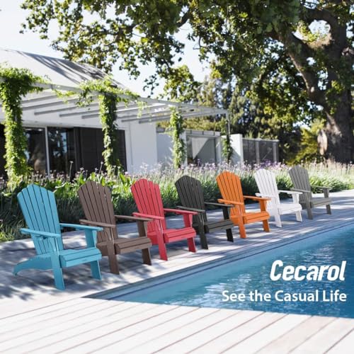 CECAROL OVERSIZED ADIRONDACK CHAIR PLASTIC OUTDOOR FIRE PIT CHAIR AC01 - BLACK - Like New