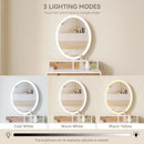 PULUOMIS SMALL MAKEUP VANITY DESK WITH ADJUSTABLE BRIGHTNESS LIGHT - WOOD/WHITE - Like New