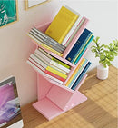 Tree Bookshelf 4-Layer Floor Standing Bookshelf Can Hold Books Magazines Pink - Like New