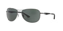RAY BAN MEN'S RB3519 AVIATOR SUNGLASSES 59MM GUNMETAL/GREEN - Like New