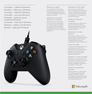 MICROSOFT XBOX CONTROLLER + CABLE FOR WINDOWS 1708 - BLACK - Like New