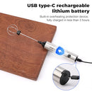 JOUEURER Kitchen Milk Frother 2 Heads USB C Fast Charging 3-Speed - Steel - Like New
