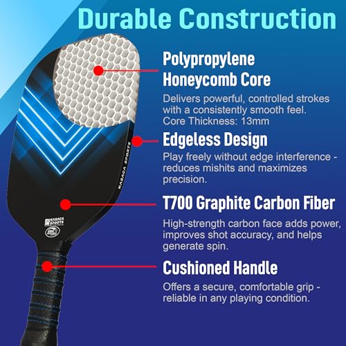 Pickleball Paddles, USAPA Carbon Fiber Pickleball Paddle with Ball Cover - Brand New