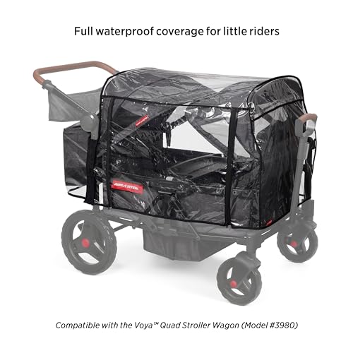RADIO FLYER RAIN COVER, BABY TRAVEL GEAR BAG, WAGON STROLLER SUMMER - BLACK - Brand New
