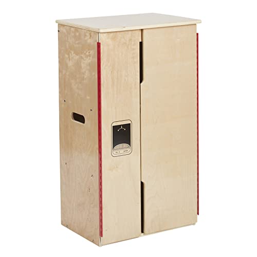 ECR4KIDS PLAY KITCHEN REFRIGERATOR WOODEN PLAYSET ELR-3127 - NATURAL - Like New