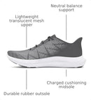UNDER ARMOUR MEN'S CHARGED SPEED SWIFT SNEAKER CASTLEROCK/CASTLEROCK/WHITE 10 - Like New