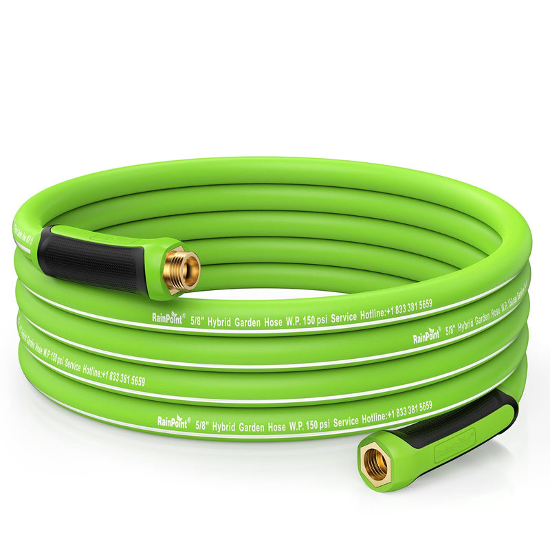 RAINPOINT GARDEN HOSE 25FT - FLEXIBLE WATER HOSE WITH SWIVEL HANDLE - GREEN - Like New
