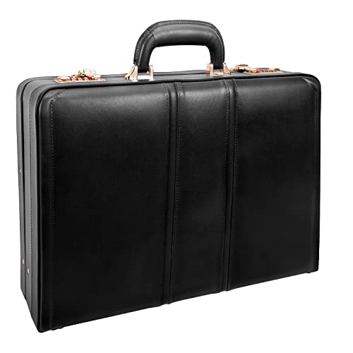 MCKLEINUSA LEATHER EXPANDABLE MCKLEIN V SERIES COUGHLIN TOP SUITCASE 80465 -BLK Like New