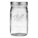 BALL JARS WIDE MOUTH CLEAR GLASS CANNING QUART 32 OZ MASON JARS 12 PACK - Brand New