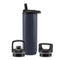ZULU BASE 24OZ STAINLESS STEEL WATER BOTTLE 3 LIDS STRAW CHUG TWIST - NAVY - Brand New