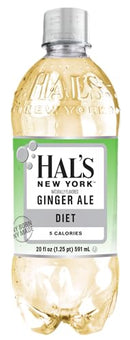 Hal's New York Diet Ginger Ale 20 Fl Oz Bottles (Pack of 24) - Brand New